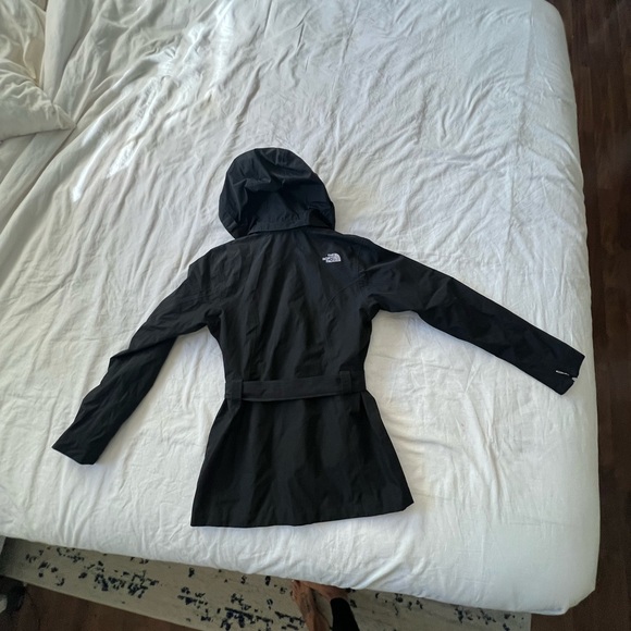 The north face k ayre hyvent belted black trench rain jacket S - Picture 13 of 16